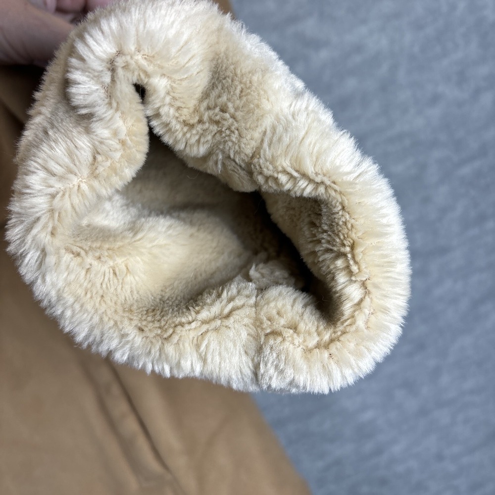 Talbots Faux Suede Fur Jacket S Rancher Coat Tan Barn Western Classic Cowgirl - Picture 9 of 16